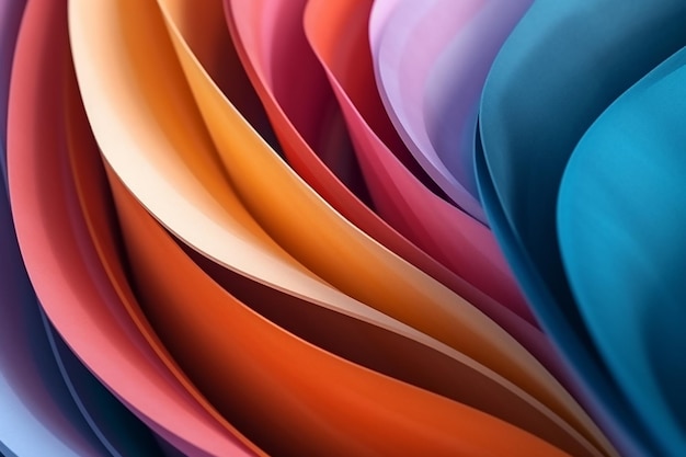 Stack of colorful paper that is in a box