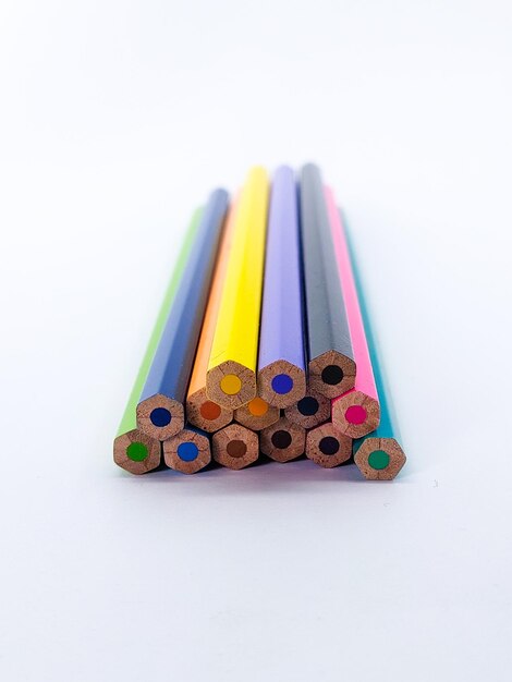 Stack of colorful pencils