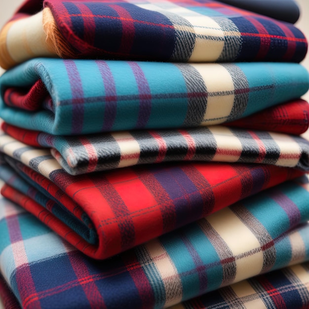 stack of colorful pillowsstack of plaid plaid on a plaid