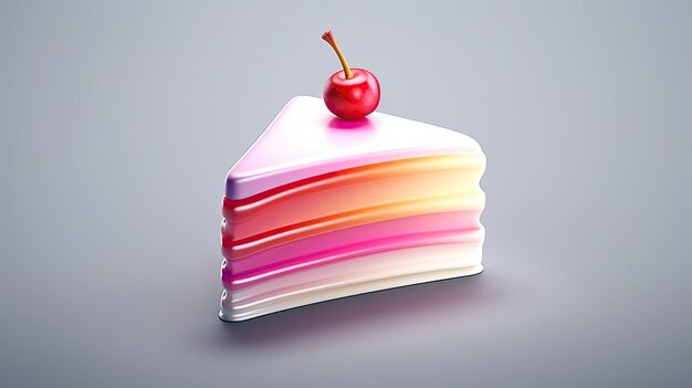 a stack of colorful plates with a cherry on top.