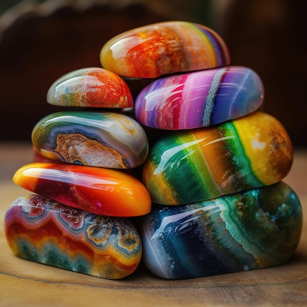 A stack of colorful stones