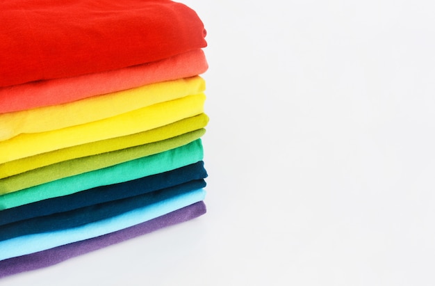 Stack of colorful tshirt