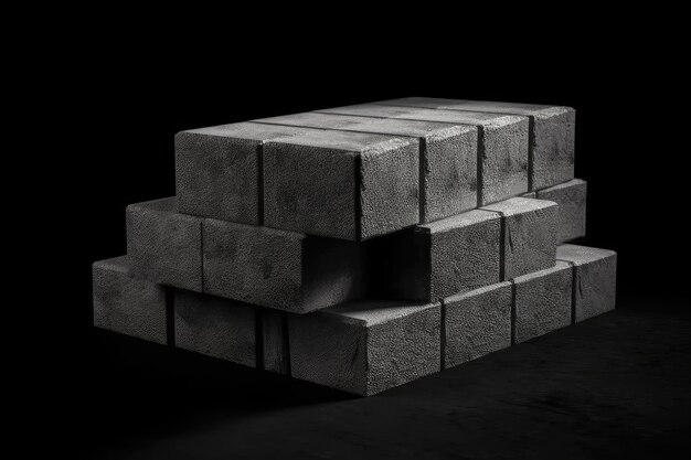 Stack of concrete blocks arranged in a stable structure Generative AI