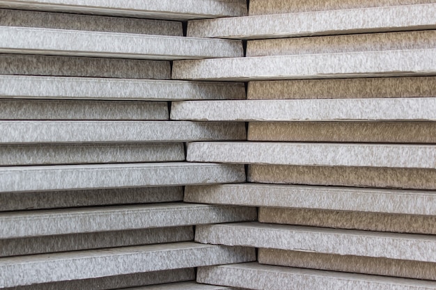 Stack of concrete layers - building materials.