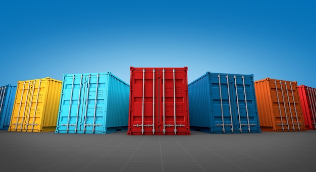 Stack of containers box,