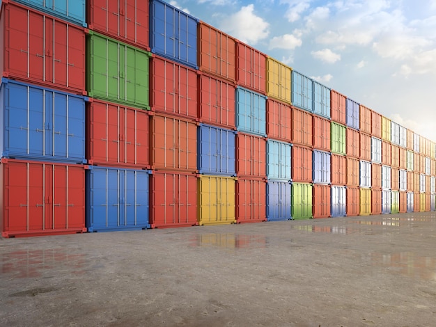 Stack of containers at container port