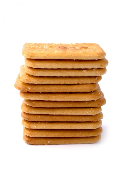 Stack of cookies isolated on white backgrounds