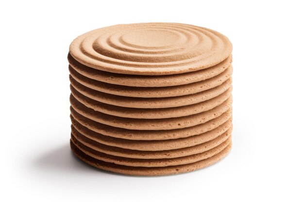 a stack of cookies on a white background