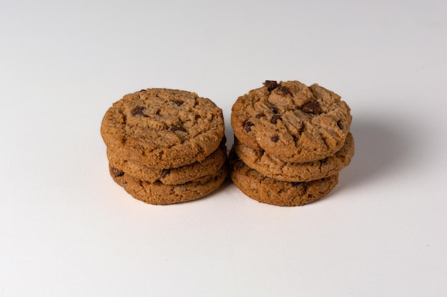 stack of cookies on a white table