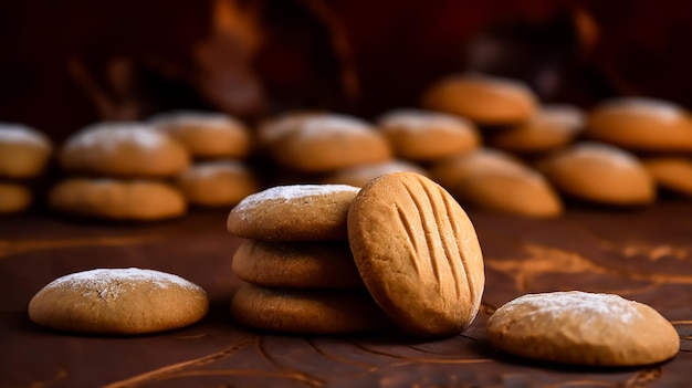 A stack of cookies with the word'oatmeal'on the top