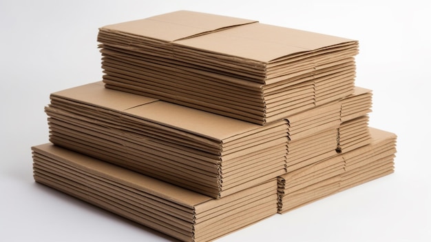 Stack of corrugated cardboard package boxes