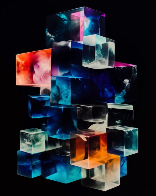 A stack of cubes with the word ice on it