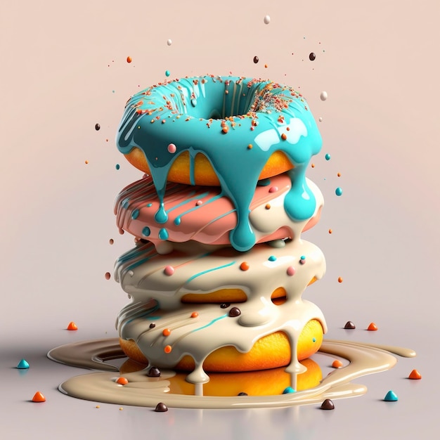 a stack of delicous donuts