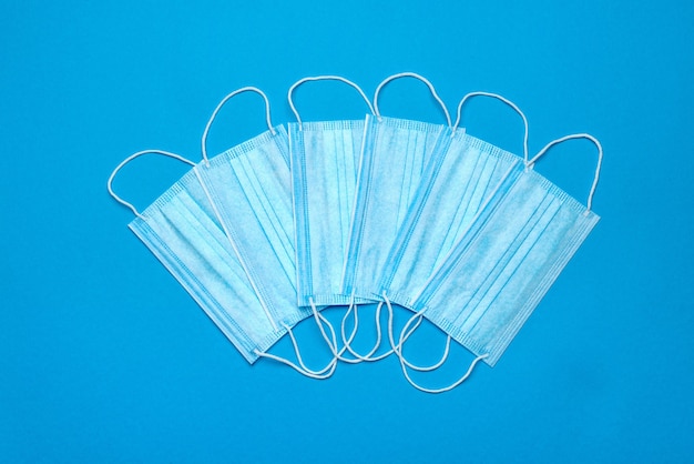 Stack of Disposable medical face masks