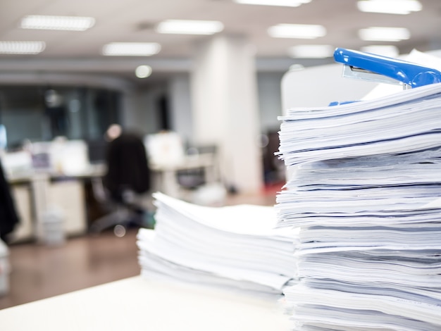 Stack of document on the table 