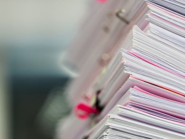 Stack of document on the table