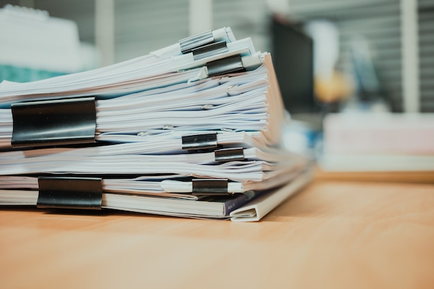 Photo stack of documents on the desk