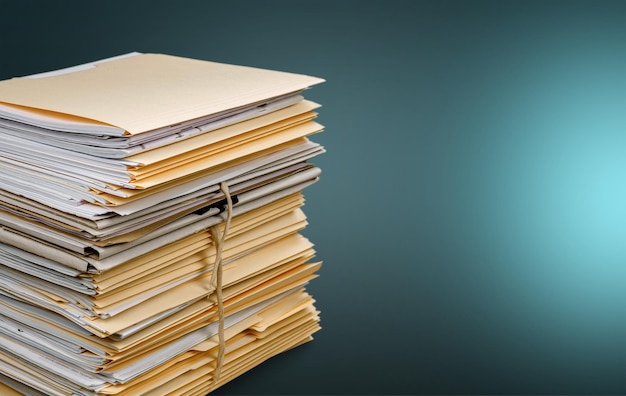 Stack of documents in folders