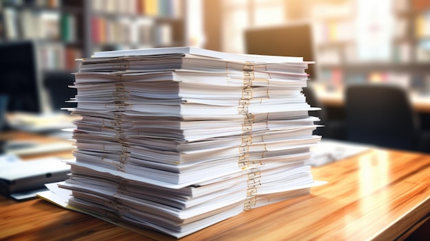 Stack of documents on the office deskCreated with Generative AI technology