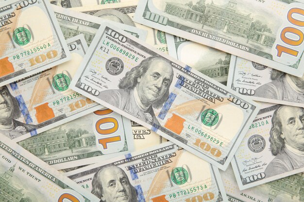 Photo stack of dollars background
