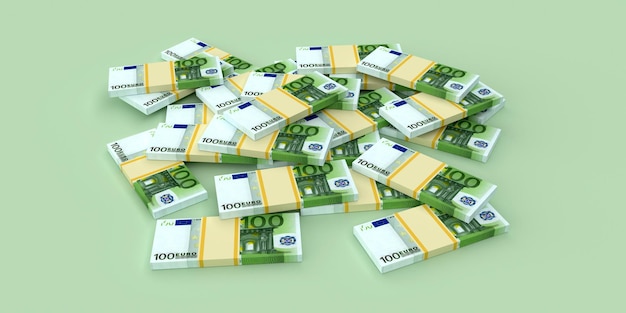 Stack of Euro money Business and finance concepts Euro currency