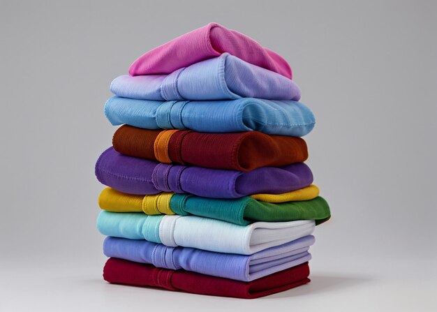 Photo a stack of folded clothes