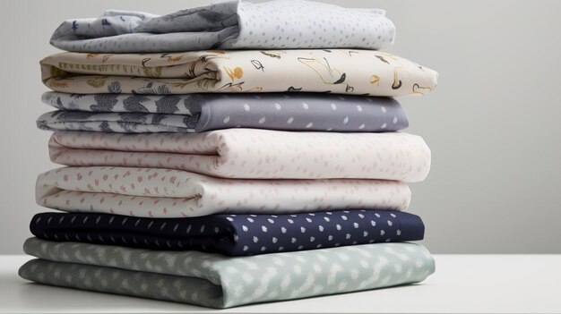 敷き布団とパジャマの積み重ねは快適な布で作られています
