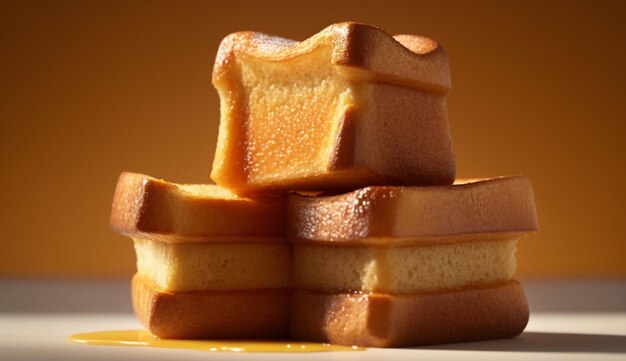 A stack of french toasts on a plate