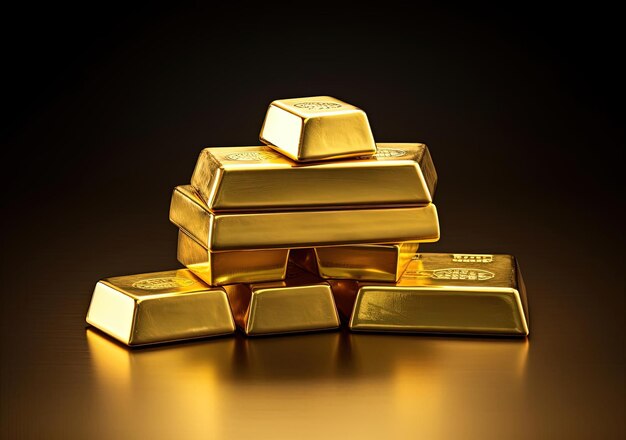a stack of gold bar showing various levels in the style of precise and lifelike