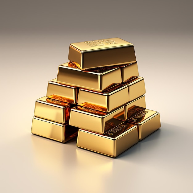 Stack of gold bars 1000 grams Financial concepts3d illustration