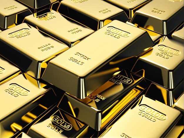 Photo a stack of gold bars