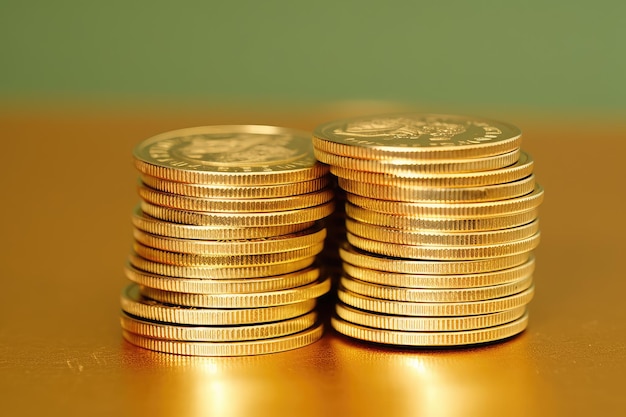 Stack of gold coin professional photography ai generated