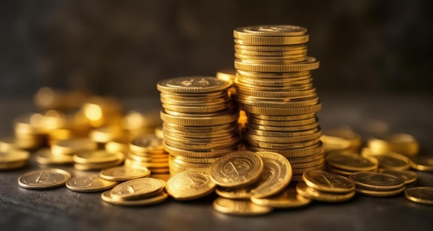 Куча золотых монет, символизирующих богатство и процветание