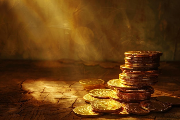 a stack of gold coins