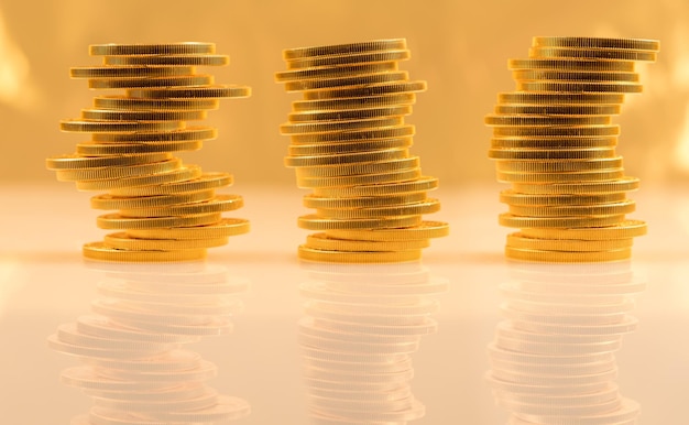 Stack of golden eagle coins