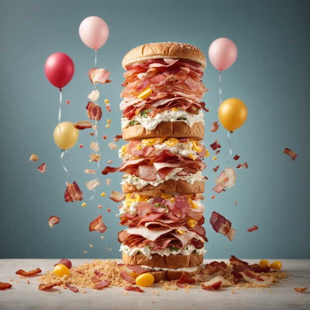 Photo stack of homemade donuts with pink icing