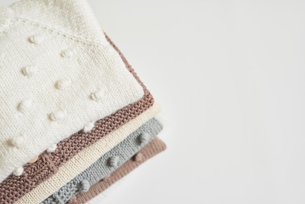 니트 옷 쌓기 아기옷 바느질 취미 뜨개질 세공