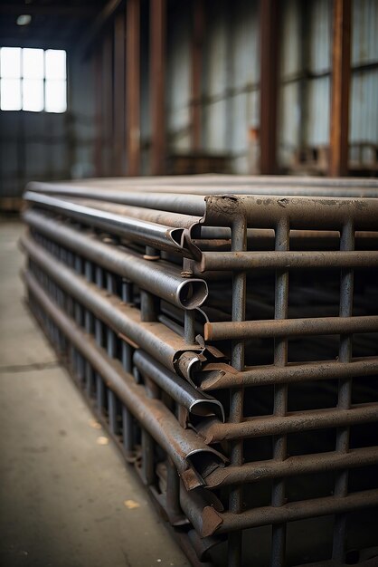 Photo a stack of metal pipes with the word quot s quot on it