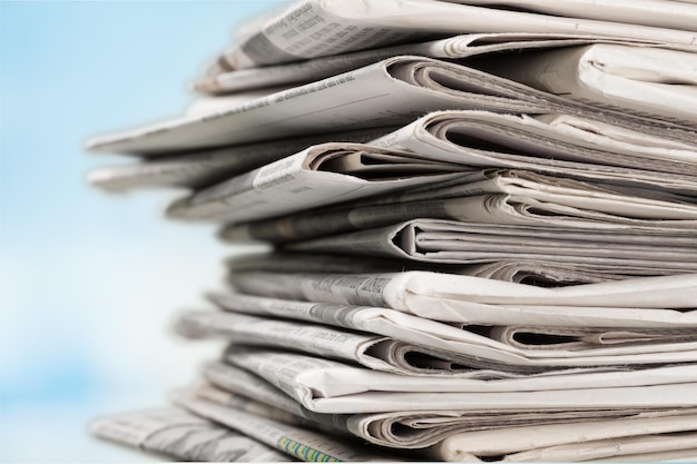 Stack newspaper on the desk