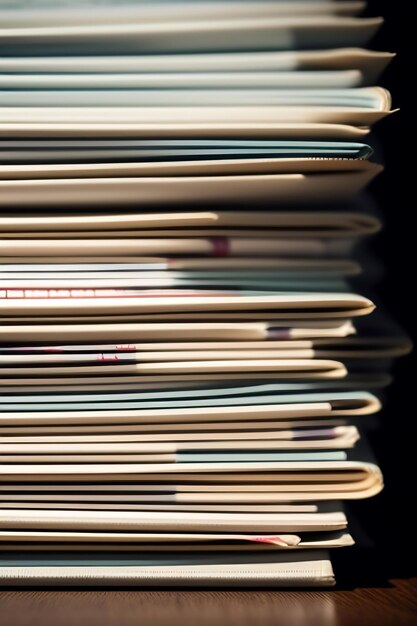 Photo a stack of newspapers with headlines