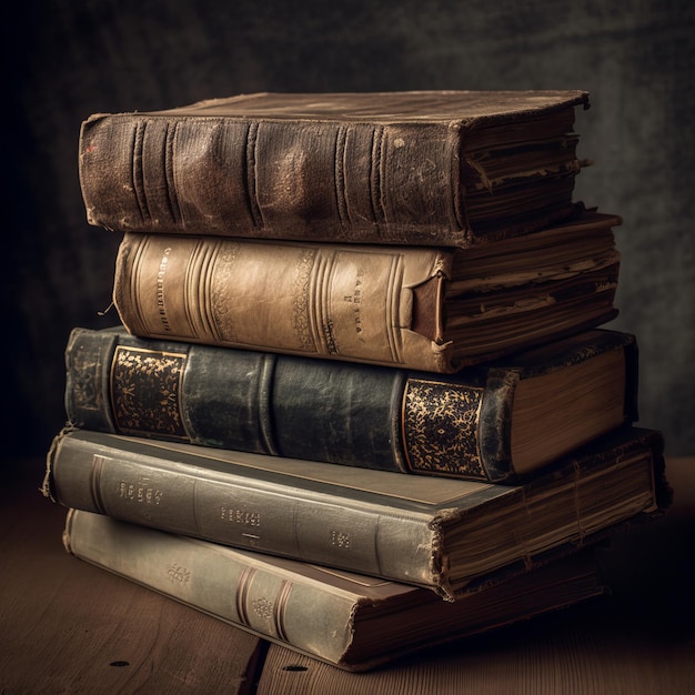 A stack of old books for book lovers