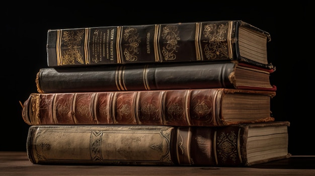 A stack of old books for book lovers