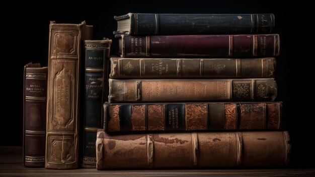 A stack of old books for book lovers