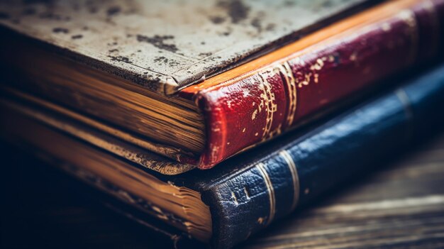 Photo a stack of old books