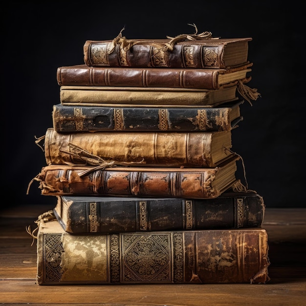 a stack of old books