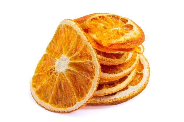 A stack of orange slices with the word orange on the side