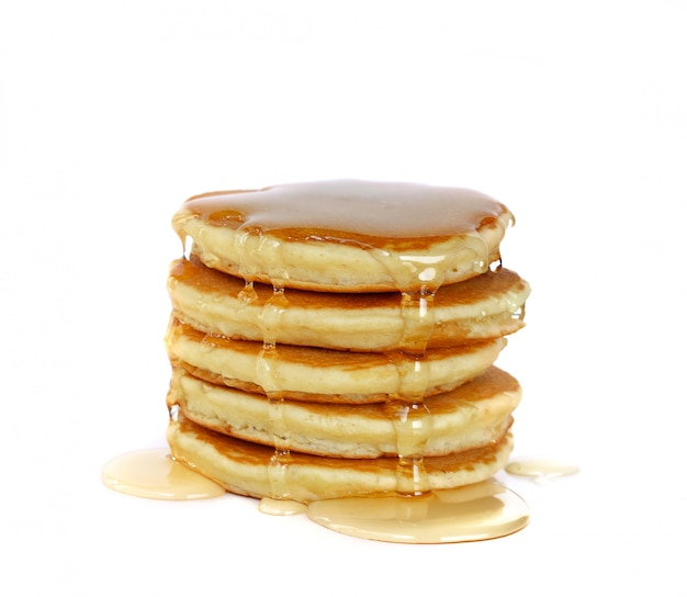 Stack of Pancakes top with honey