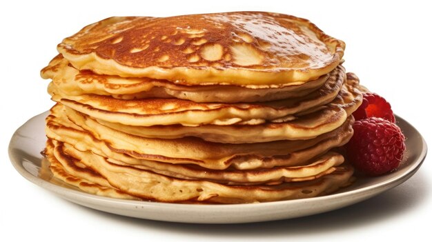 A stack of pancakes with syrup on them