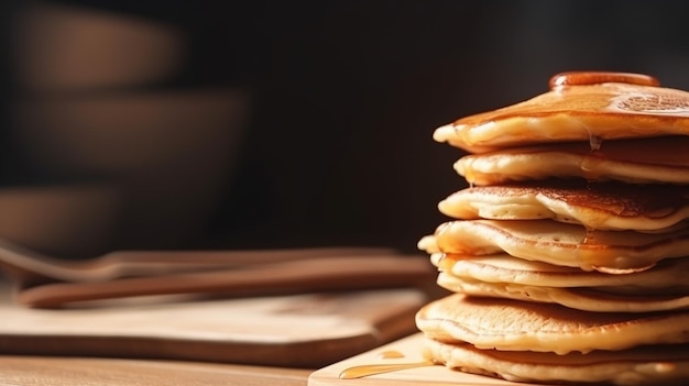 Foto una pila di pancake.