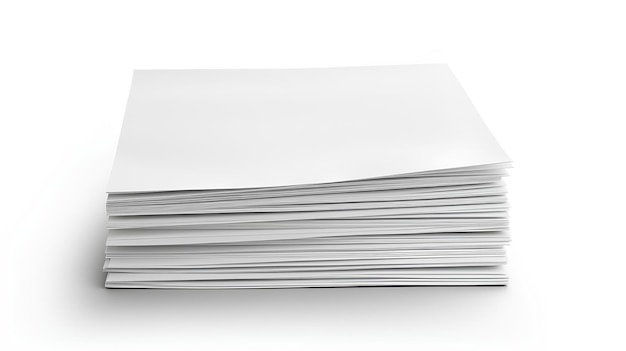 Stack of paper sheets isolated on white